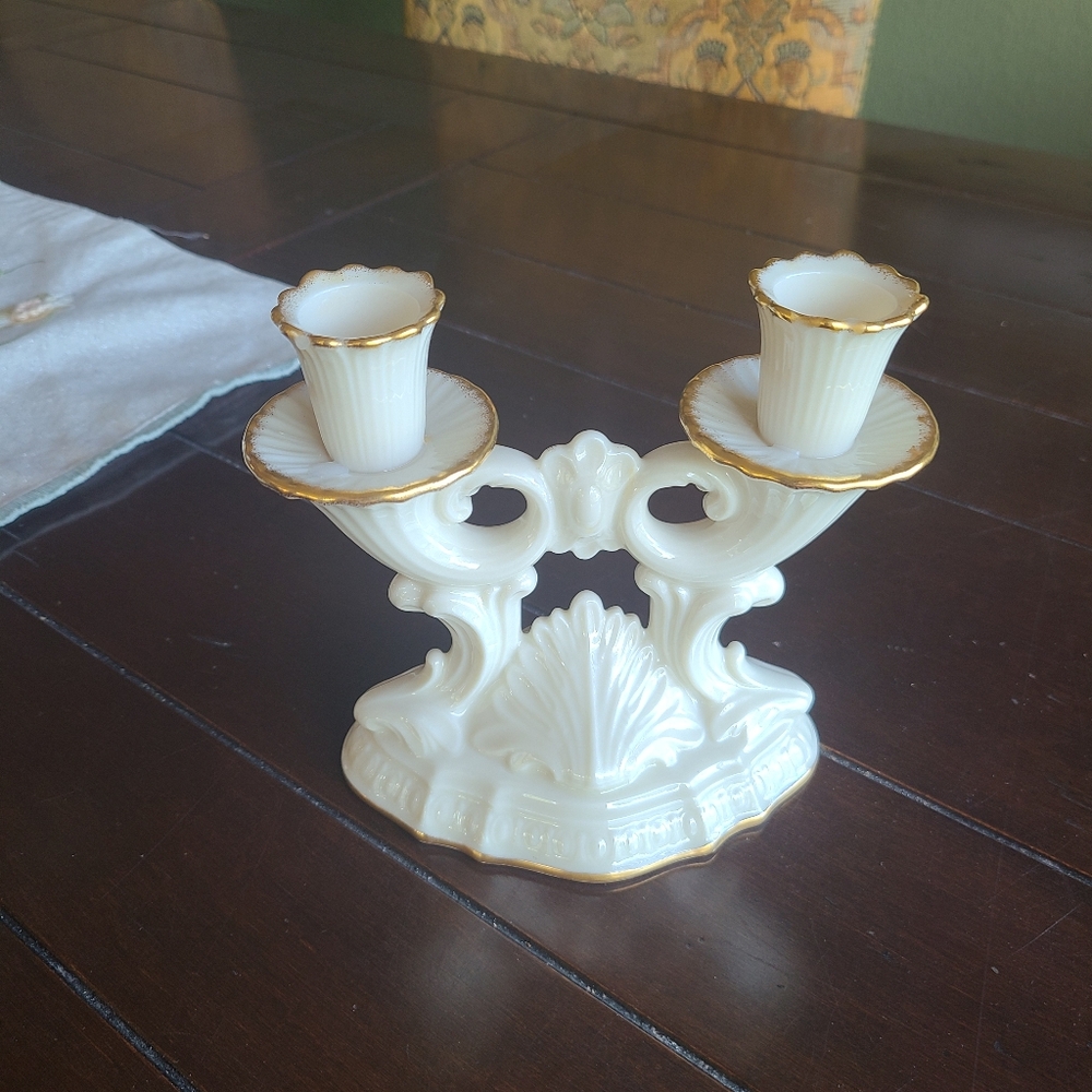 Lenox Aquarius double candlestick holder